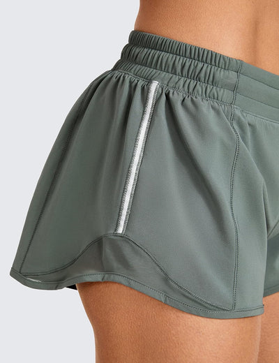 Feathery-Fit Mid-Rise Lined Shorts with Drawstring 2.5''