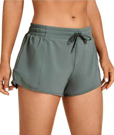 Feathery-Fit Mid-Rise Lined Shorts with Drawstring 2.5''