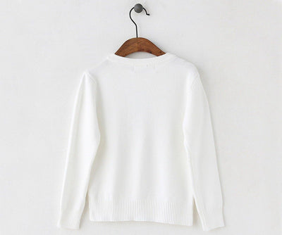 Girls Cardigan Sweater School Uniforms Button Long Sleeve Knit Tops