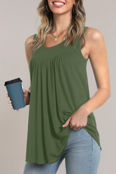 Women'S Tank Tops 2025 Summer Tunics Casual Sleeveless Shirts Ladies Loose Fit Blouses S-4XL