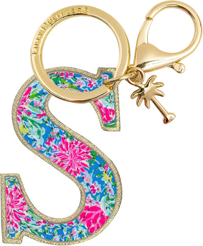 Leatherette Initial Keychain, Letter Bag Charm for Women