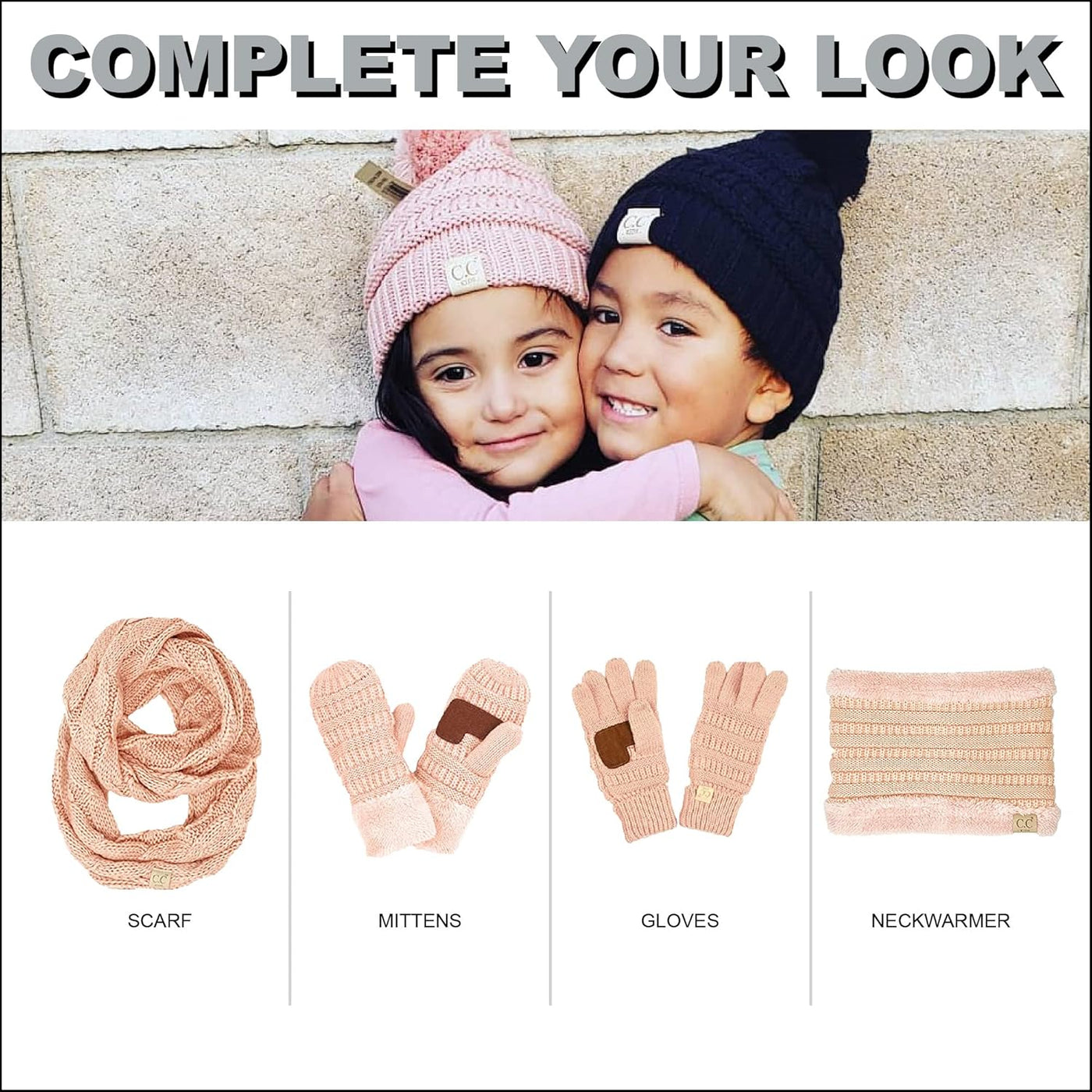 Cozy Toddler Cable Knit Pom Beanie - Warm Winter Hat for Kids