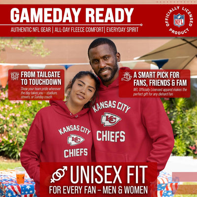 NFL Adult Gameday Hooded Sweatshirt - Poly Fleece Cotton Blend - Stay Warm and Represent Your Team in Style