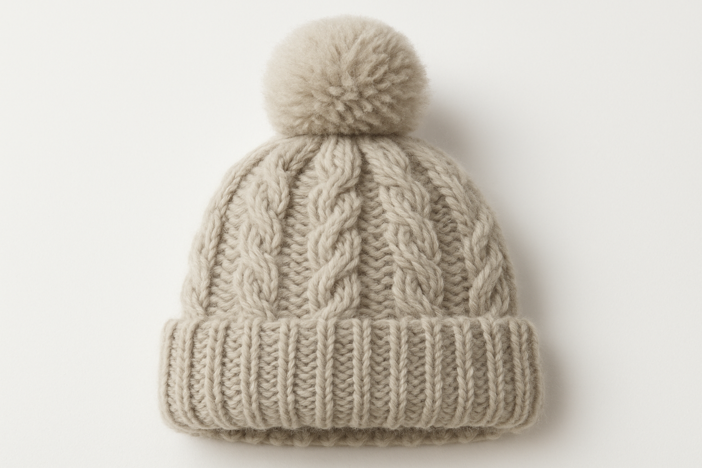 Cozy Toddler Cable Knit Pom Beanie - Warm Winter Hat for Kids