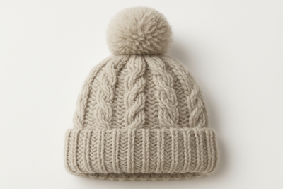 Cozy Toddler Cable Knit Pom Beanie - Warm Winter Hat for Kids