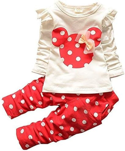 Baby Girl Clothes, 3 Pieces Long Sleeved Cute Toddler Infant Outfits Kids Tops and Pants Set