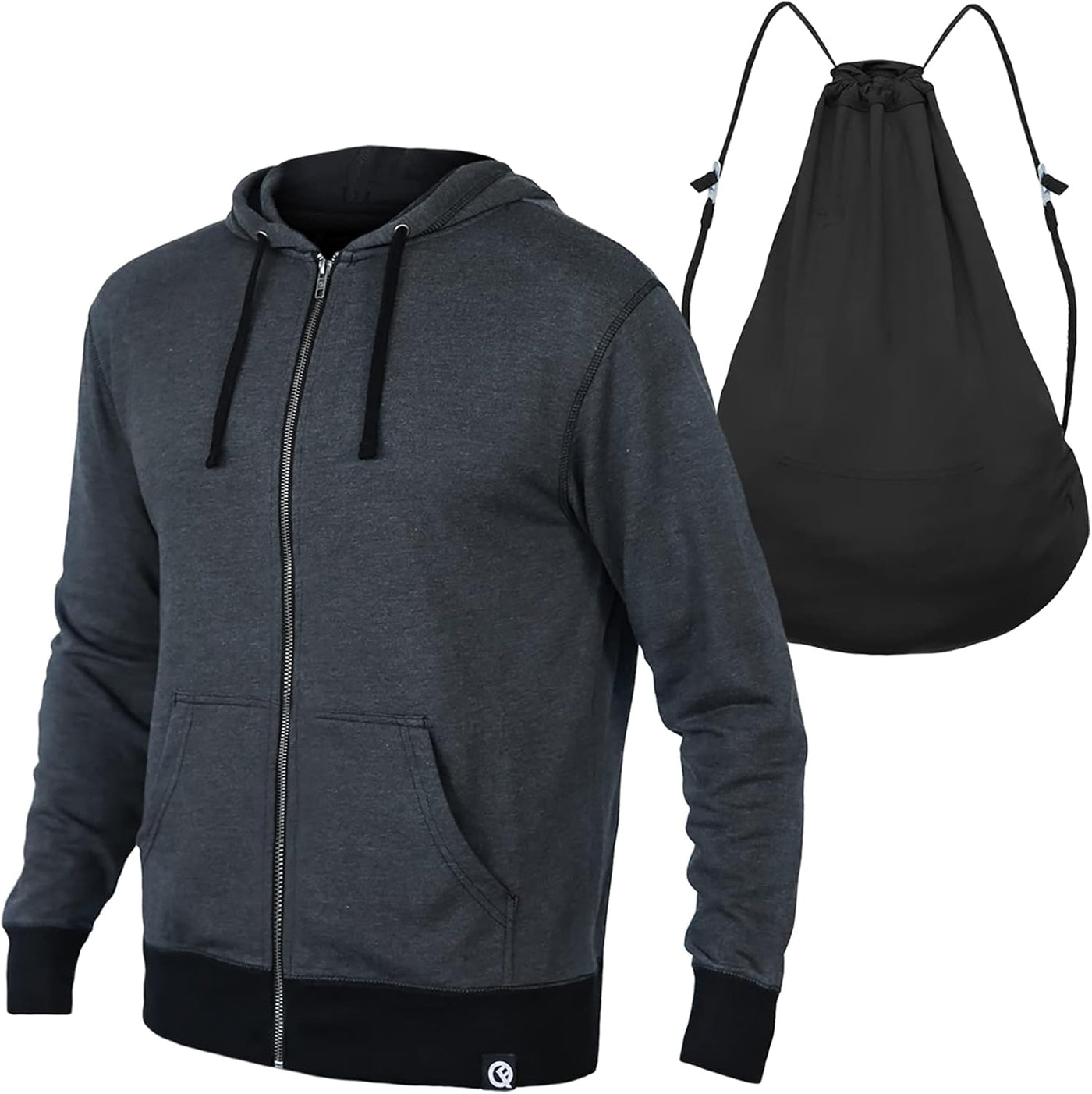 2-In-1 Reversible Backpack Hoodie (As Seen on SHARK TANK) Unisex Full-Zip Hero Hoodie Classic - Gunmetal Gray