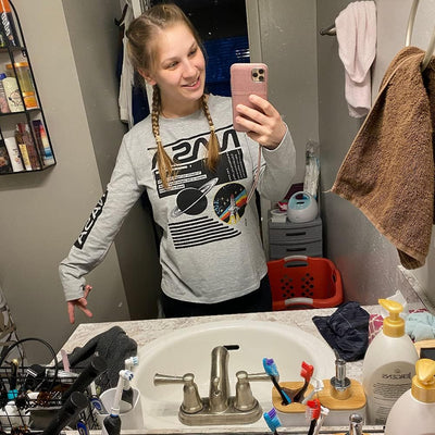 Women Long Sleeve Graphic Shirts NASA Letter Print Crew Neck Tee Tops Blouse Sweatshirts
