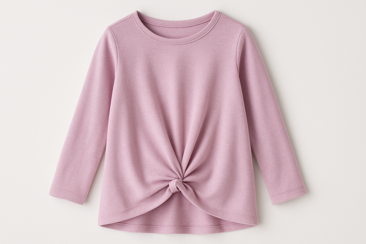 Girls Casual Tunic Tops Knot Front Long Sleeve Loose Soft Blouse T-Shirt Size 4-13