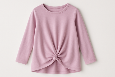 Girls Casual Tunic Tops Knot Front Long Sleeve Loose Soft Blouse T-Shirt Size 4-13