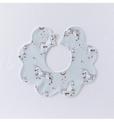 Adorable Simple Pattern Cotton Snap-on Flowers Shaped Bib-6