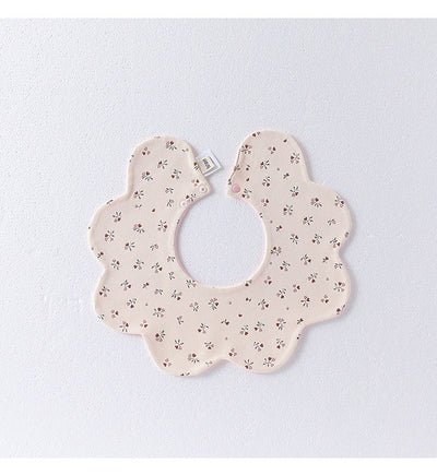 Adorable Simple Pattern Cotton Snap-on Flowers Shaped Bib-11