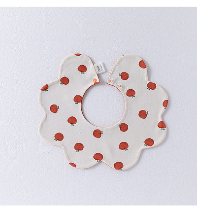 Adorable Simple Pattern Cotton Snap-on Flowers Shaped Bib-4