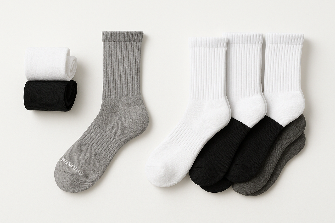 Ultra-Comfort Crew Running Socks - 3 or 5 Pack